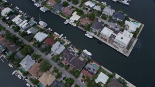 AX0172_044 - 6.7K aerial stock footage a bird's eye view of waterfront homes in Fort Lauderdale, Florida