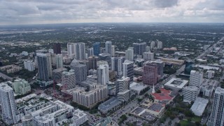 6.7K aerial stock footage fly over Downtown Fort Lauderdale toward residential neighborhoods, Florida Aerial Stock Footage | AX0172_051