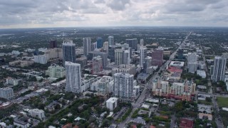 6.7K aerial stock footage of circling Downtown Fort Lauderdale, Florida Aerial Stock Footage | AX0172_053