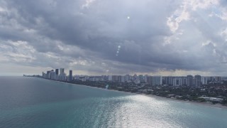 6.7K aerial stock footage of a wide view of the coastal city of Golden Beach, Florida Aerial Stock Footage | AX0172_072