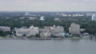 6.7K aerial stock footage of Mercy Hospital in Miami, Florida Aerial Stock Footage | AX0172_156