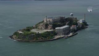 6K aerial stock footage of flying to Alcatraz, San Francisco, California Aerial Stock Footage | AX0175_0152