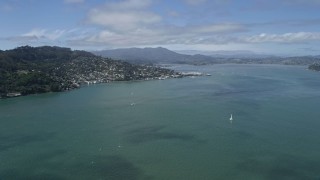 AX0175_0171 - 6K aerial stock footage a wide view of Sausalito and Richardson Bay, California