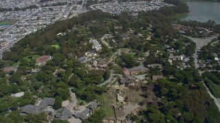 6K aerial stock footage of flying by the zoo in Lakeshore, San Francisco, California Aerial Stock Footage | AX0175_0187