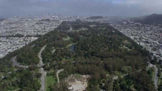 6K aerial stock footage of flying over Golden Gate Park, San Francisco, California Aerial Stock Footage | AX0175_0196