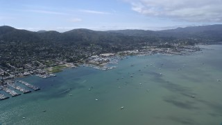 AX0175_0207 - 6K aerial stock footage of flying by Sausalito overlooking Richardson Bay, California