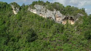 4.8K aerial stock footage of lush green forests and mountains, Karst Forest, Puerto Rico Aerial Stock Footage | AX101_061E