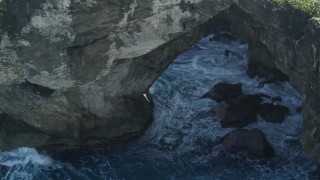 4.8K aerial stock footage of Rock formations on the coast, Arecibo, Puerto Rico  Aerial Stock Footage | AX101_164