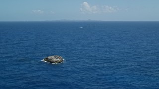 AX102_091 - 4.8K aerial stock footage Flying over sapphire blue waters, Culebra, Puerto Rico 