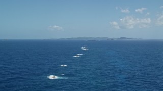 4.8K aerial stock footage of tiny islands in sapphire blue ocean water, Culebra, Puerto Rico Aerial Stock Footage | AX102_097E