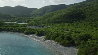 4.8K aerial stock footage of a Jungle and marsh along the Great Lameshur Bay, St John Aerial Stock Footage | AX103_054