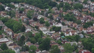 4.8K aerial stock footage of suburban homes, Pittsburgh, Pennsylvania Aerial Stock Footage | AX105_192