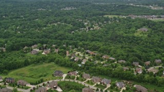 4.8K aerial stock footage flying over an upscale neighborhood, Allison Park, Pennsylvania Aerial Stock Footage | AX106_011E