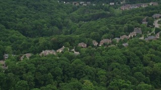 4.8K aerial stock footage of upscale homes by the woods, Wexford, Pennsylvania Aerial Stock Footage | AX106_021