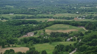 4.8K aerial stock footage of rural homes in Cranberry Township, Pennsylvania Aerial Stock Footage | AX106_028E