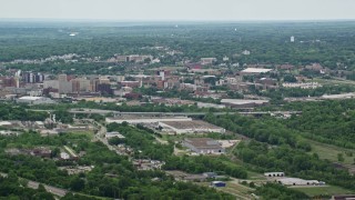 4.8K aerial stock footage of Downtown Youngstown, Ohio Aerial Stock Footage | AX106_073