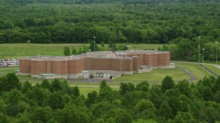 4.8K aerial stock footage of Ohio State Penitentiary, Youngstown, Ohio Aerial Stock Footage | AX106_091E