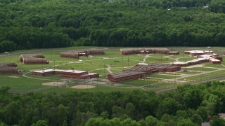 4.8K aerial stock footage of Trumbull Correctional Institute Prison in Leavittsburg, Ohio Aerial Stock Footage | AX106_118E