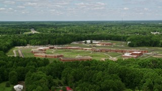 4.8K aerial stock footage of Trumbull Correctional Institute Prison Complex in Leavittsburg, Ohio Aerial Stock Footage | AX106_126E