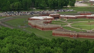 4.8K aerial stock footage of Trumbull Correctional Institute Prison Complex in Leavittsburg, Ohio Aerial Stock Footage | AX106_132E