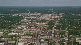 4.8K aerial stock footage of office buildings and city streets, Cleveland, Ohio Aerial Stock Footage | AX107_045E