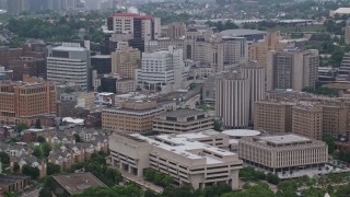 4.8K aerial stock footage of campus buildings and dormitories, University of Pittsburgh, Pennsylvania Aerial Stock Footage | AX107_188E