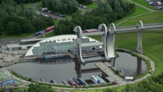 Boat Lifts Aerial Stock Footage