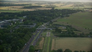 5.5K aerial stock footage of the A8 Highway, Edinburgh, Scotland Aerial Stock Footage | AX111_168