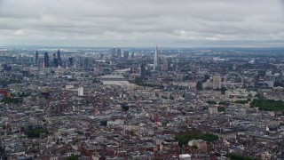 5.5K aerial stock footage of a wide view across the city of London, England Aerial Stock Footage | AX115_261