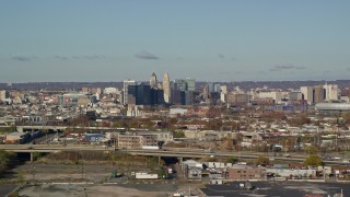 5.5K aerial stock footage video of skyscrapers in Downtown Newark, New Jersey Aerial Stock Footage | AX119_001E