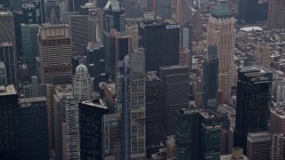 5.5K aerial stock footage orbit One57 skyscraper in Midtown Manhattan, New York City Aerial Stock Footage | AX120_167E