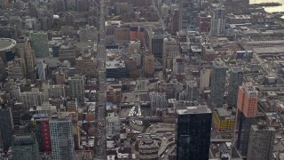 5.5K aerial stock footage of 9th Avenue and Lincoln Tunnel Entrance in Hell's Kitchen, Midtown, New York City Aerial Stock Footage | AX120_172