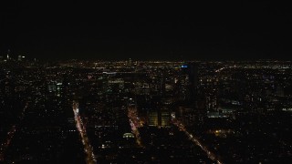 5.5K aerial stock footage of orbiting skyscrapers in Brooklyn at Night in NYC Aerial Stock Footage | AX122_268E