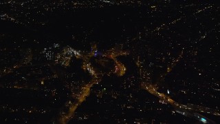 5.5K aerial stock footage orbit Grand Army Plaza at Night in Brooklyn, NYC Aerial Stock Footage | AX123_123