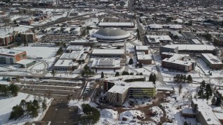 5.5K aerial stock footage fly over University of Utah to approach the Jon M. Huntsman Center, Salt Lake City Aerial Stock Footage | AX126_057E