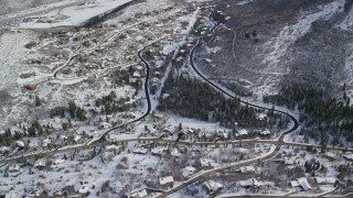 5.5K aerial stock footage fly over upscale homes in the snowy hills of Park City, Utah Aerial Stock Footage | AX126_091E