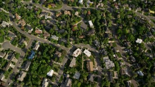 5.5K aerial stock footage of a bird's eye view of suburban neighborhoods, foothills, Salt Lake City, Utah Aerial Stock Footage | AX129_084E