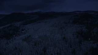 4K day for night color corrected aerial footage flyby evergreen forest, aspen trees covering mountain slopes, Fishlake National Forest, Utah Aerial Stock Footage | AX130_202_DFN