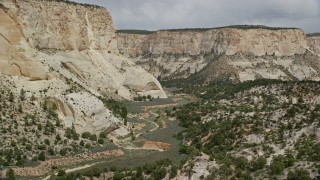 5.5K aerial stock footage of winding through canyon, Grand Staircase-Escalante National Monument, Utah Aerial Stock Footage | AX131_054E