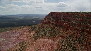 5.5K aerial stock footage flyby mesa, rock formations, Glen Canyon National Recreation Area, Utah, Arizona Aerial Stock Footage | AX131_074