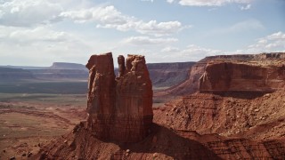 5.5K aerial stock footage of orbiting the top of a butte, Navajo Nation Reservation, Arizona, Utah Aerial Stock Footage | AX132_115E