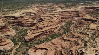 5.5K aerial stock footage of a view of desert mesas and canyons, Cedar Mesa, Utah Aerial Stock Footage | AX136_066E