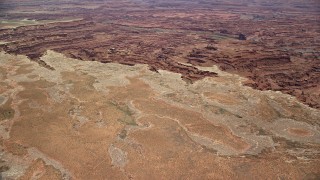 5.5K aerial stock footage of approaching canyons near the Colorado River, Canyonlands National Park, Utah Aerial Stock Footage | AX136_254E