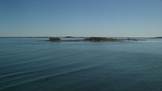 5.5K aerial stock footage approaching, flying over Nix's Mate and Lovell Island, Boston Harbor, Massachusetts Aerial Stock Footage | AX142_252E