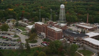 5.5K aerial stock footage orbiting Veterans Affairs Medical Center, foliage, autumn, Manchester, New Hampshire Aerial Stock Footage | AX152_038E