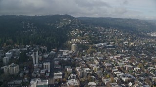 5.5K aerial stock footage of suburban houses in the Hillside neighborhood of Portland, Oregon Aerial Stock Footage | AX153_096