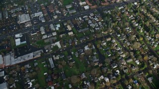 5.5K aerial stock footage of a bird's eye view of suburban neighborhoods in Northeast Portland, Oregon Aerial Stock Footage | AX153_131E