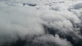 AX154_064 - 5.5K aerial stock footage tilting from Lost Lake to reveal snowy summit of Mount Hood, Cascade Range, Oregon