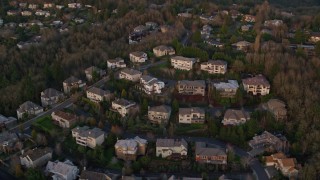 5.5K aerial stock footage flying by large hillside homes in Northwest Portland, Oregon Aerial Stock Footage | AX155_138