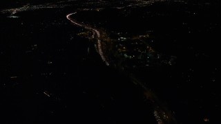 5.5K aerial stock footage flying over rush hour traffic on Highway 26 at night, Southwest Portland, Oregon Aerial Stock Footage | AX155_440